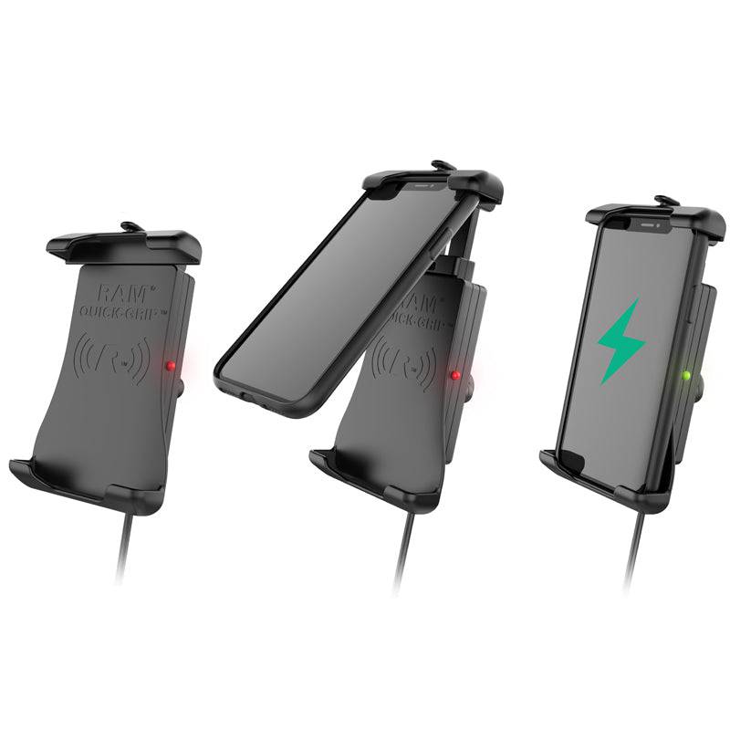 RAM® Quick-Grip™ Waterproof Wireless Charging Handlebar Mount - RAM-B-149Z-A-UN14W-V7M - OC Mounts