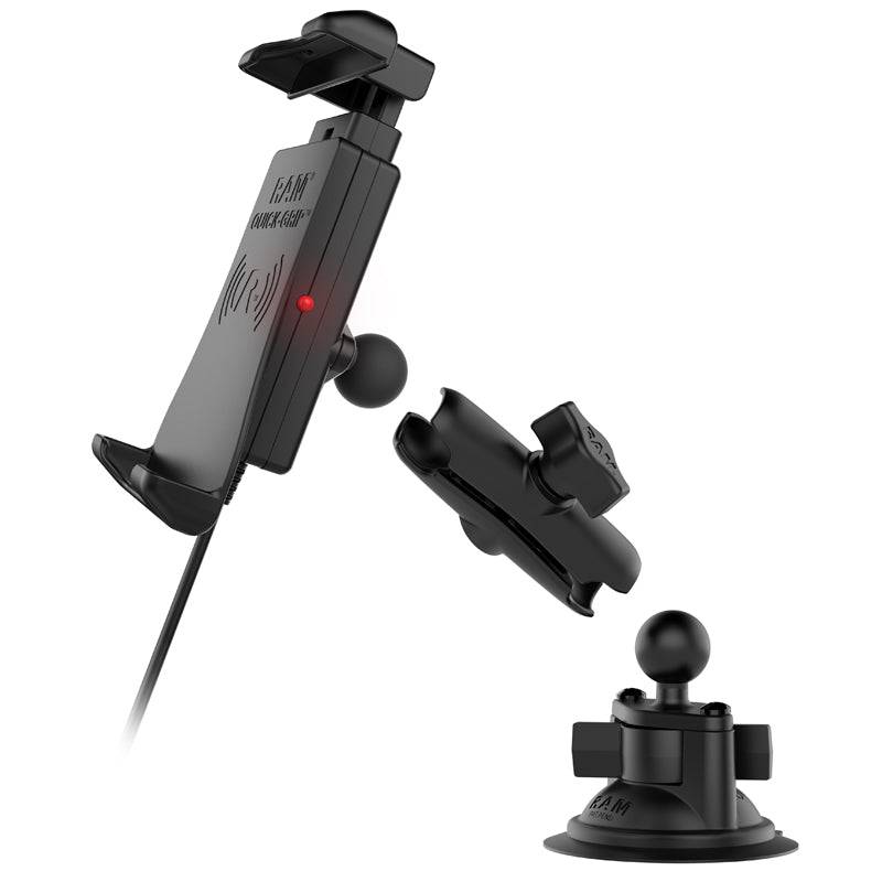 RAM® Quick-Grip™ Waterproof Wireless Charging Suction Cup Mount - RAM-B-166-UN14W - OC Mounts