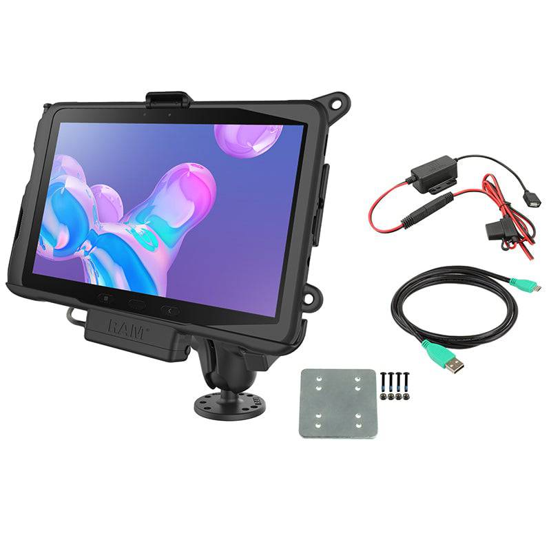 RAM® Powered Mount for Samsung Tab Active Pro with Backing Plate - RAM-101-B-SAM52P-V7BU - OC Mounts