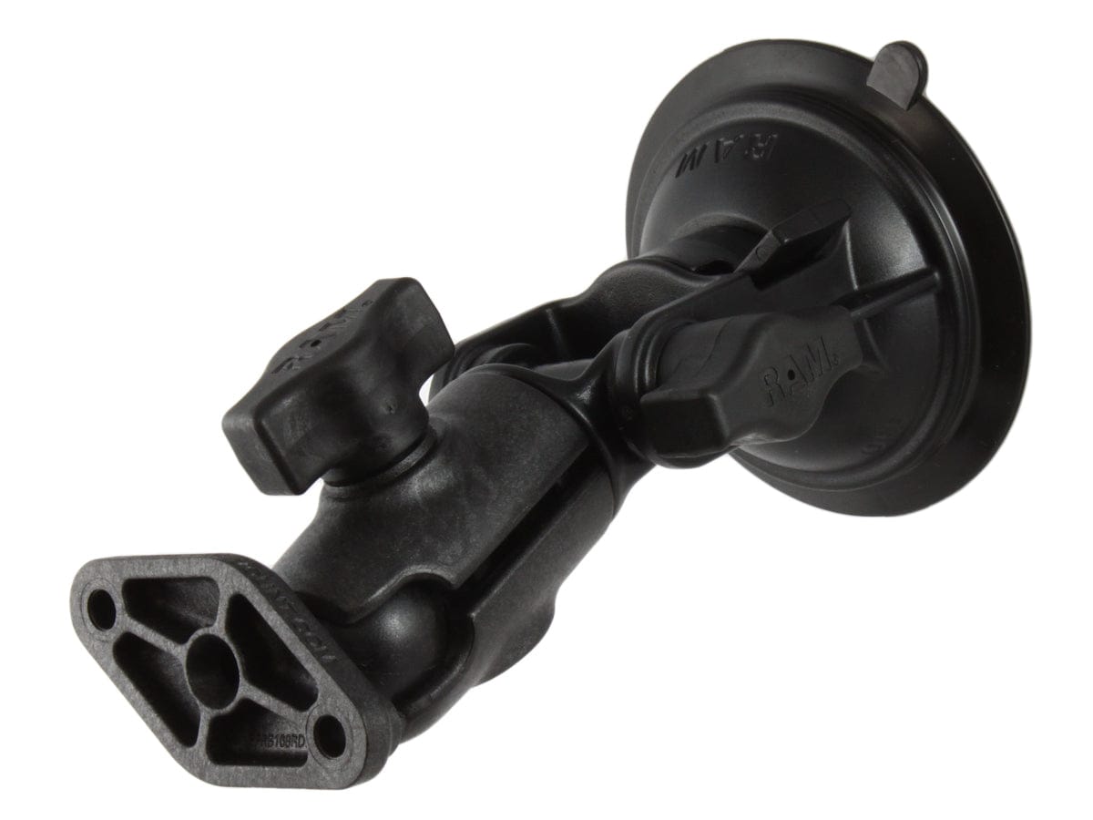 RAM® Twist-Lock™ Composite Suction Cup Ratchet Mount with Diamond Plate - RAP-B-104-224U - OC Mounts
