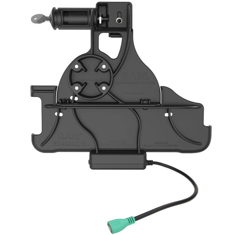RAM® EZ-Roll'r™ Powered Key-Locking Cradle for Samsung Tab Active Pro - RAM-HOL-SAM52PKLU - OC Mounts