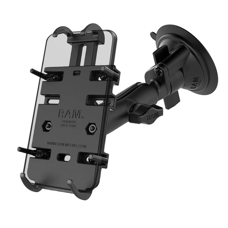 RAM® Quick-Grip™ Phone Mount with RAM® Twist-Lock™ Suction Cup Base - RAM-B-166-PD3 - OC Mounts