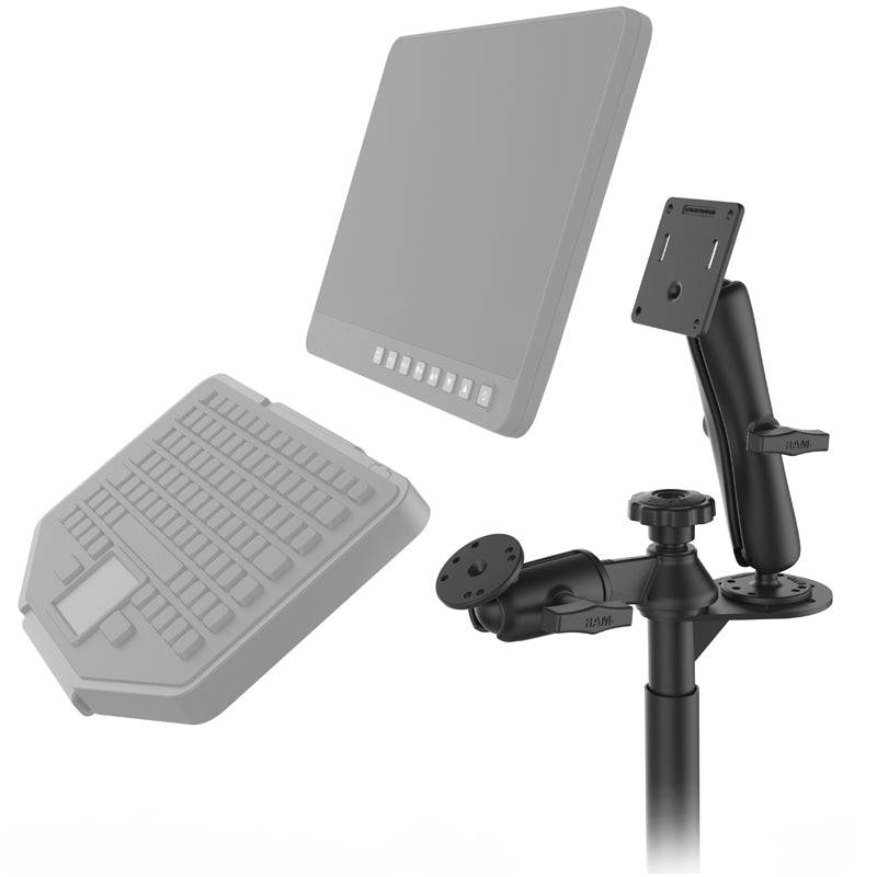 RAM® 8” Upper Pole and Double Ball 75x75mm VESA Mount - RAM-VP-SW2F-8-2461 - OC Mounts