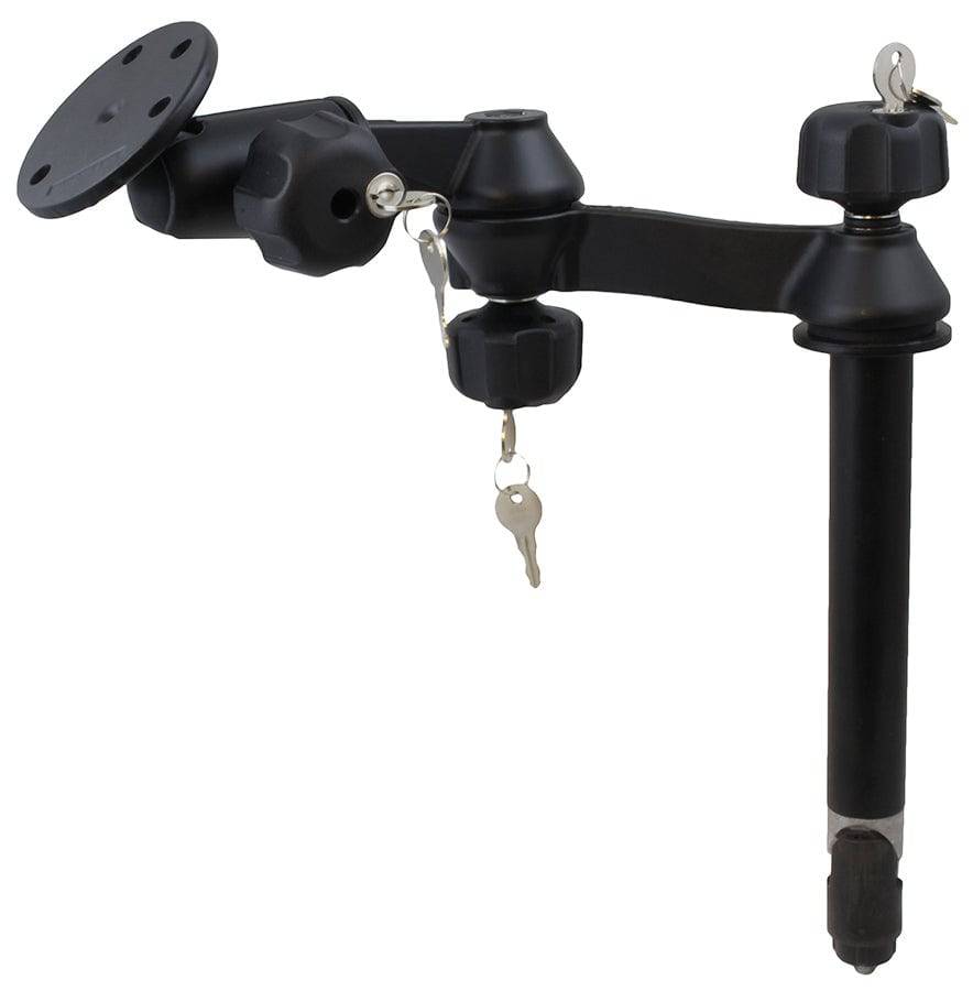 RAM® 8" Upper Pole with Locking Double Swing Arms and Large Round Plate - RAM-VP-SW1L-8-240 - OC Mounts