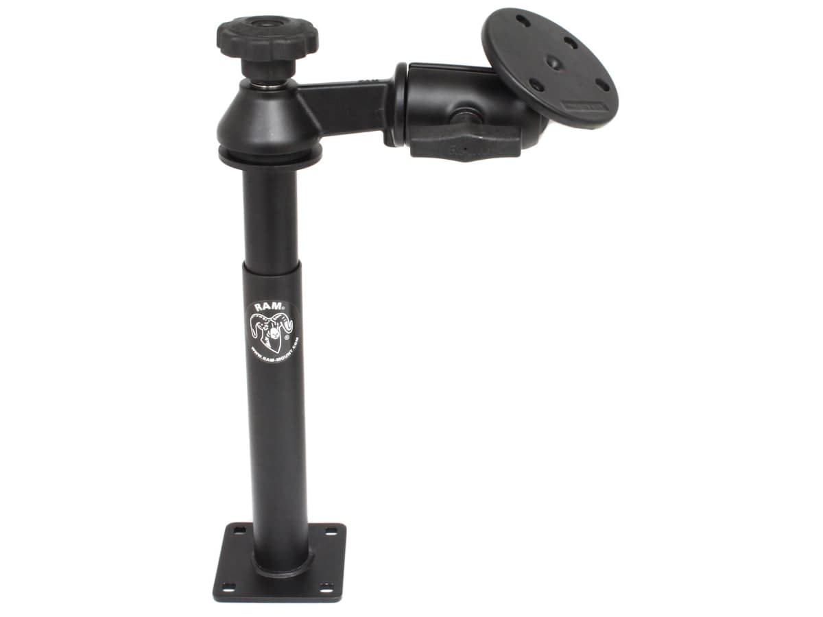 RAM® Tele-Pole™ with 8" & 9" Poles, Single Swing Arm & Large Round Plate - RAM-VP-SW2-89-240 - OC Mounts