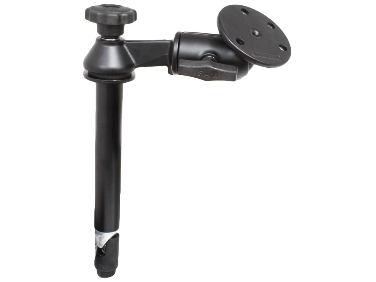 RAM® 8" Upper Pole with Single Swing Arm & Large Round Plate - RAM-VP-SW2-8-240 - OC Mounts