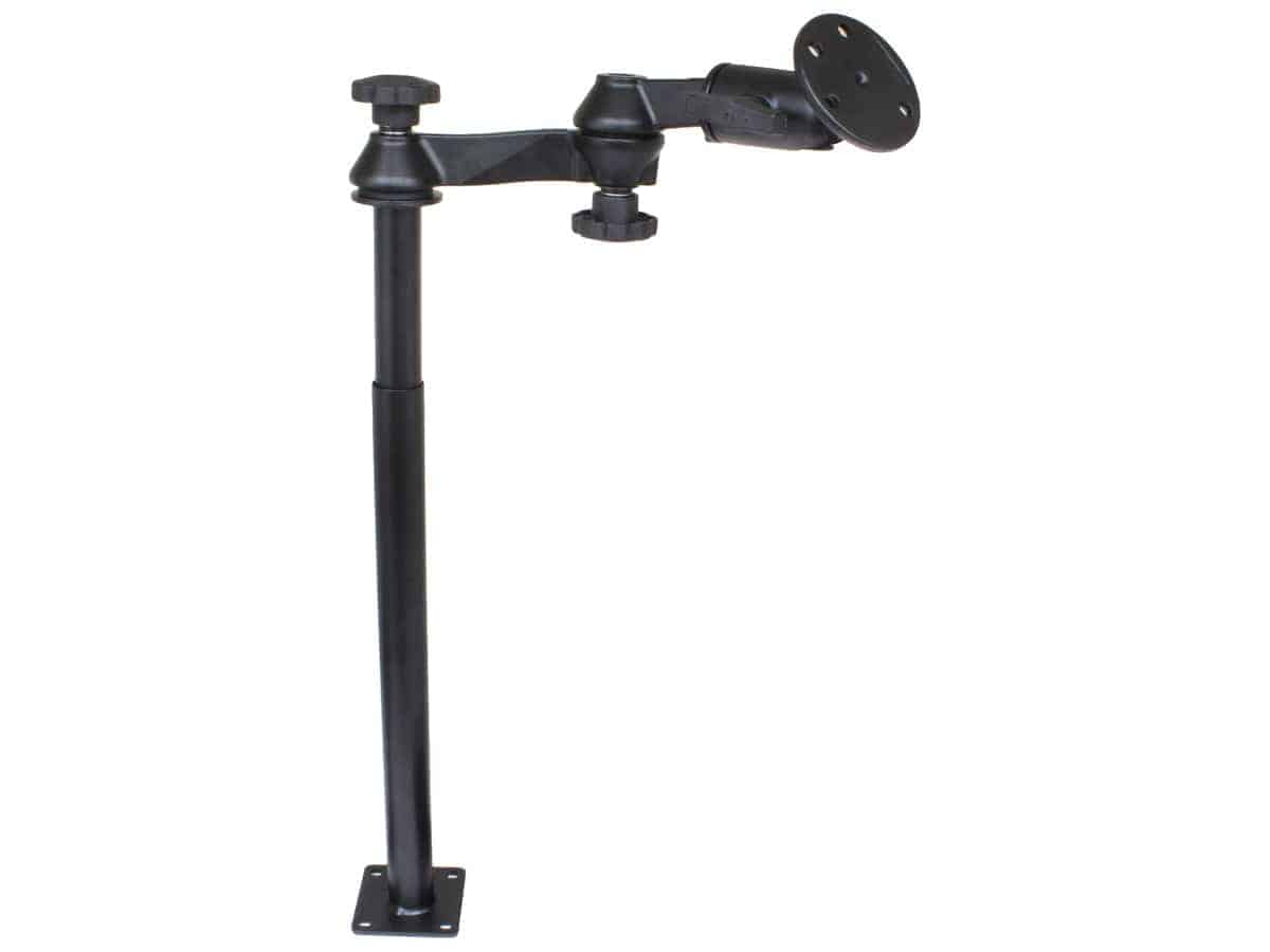 RAM® Tele-Pole™ with 12" & 18" Poles, Swing Arms & Large Round Plate - RAM-VP-SW1-1218-240 - OC Mounts