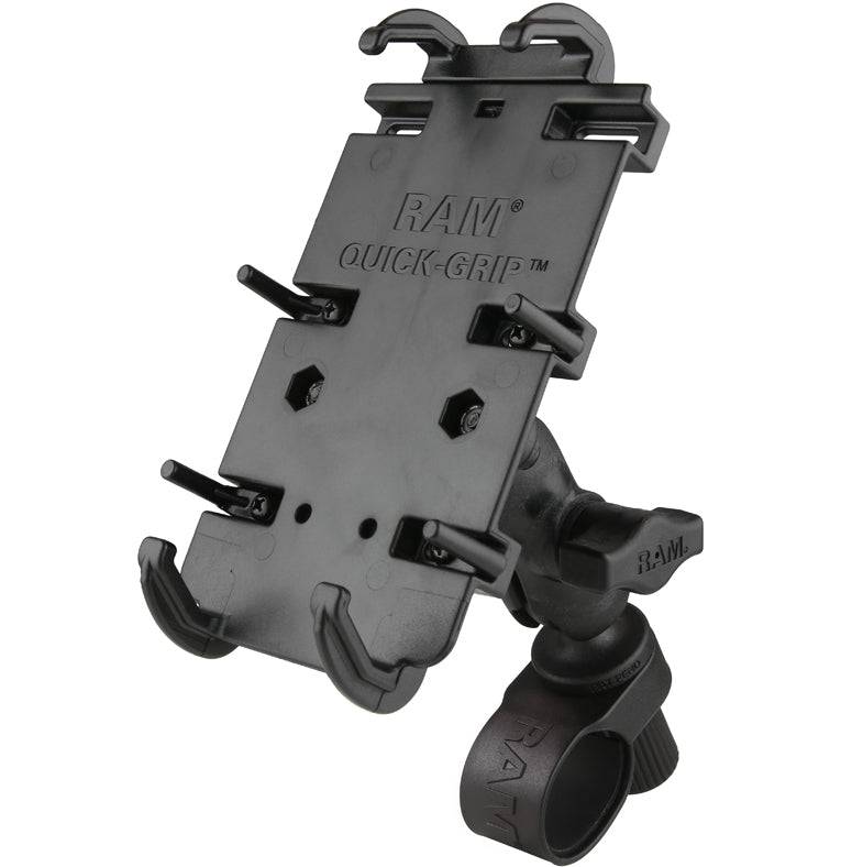 RAM® Quick-Grip™ XL Phone Mount with RAM® Tough-Strap™ Handlebar Base - RAP-B-460-A-PD4U - OC Mounts