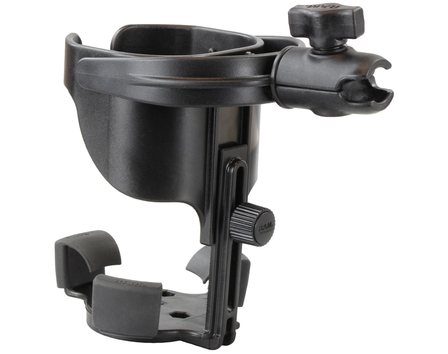 RAM® Level Cup™ XL 32oz Drink Holder with Large Strap Clamp Base - RAP-B-417-200-1-231Z-2NUBU - OC Mounts