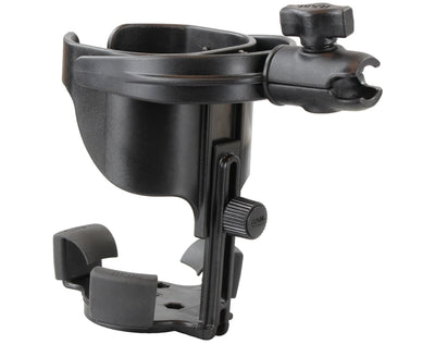 RAM® Level Cup™ XL 32oz Drink Holder with Large Strap Clamp Base - RAP-B-417-200-1-231Z-2NUBU - OC Mounts
