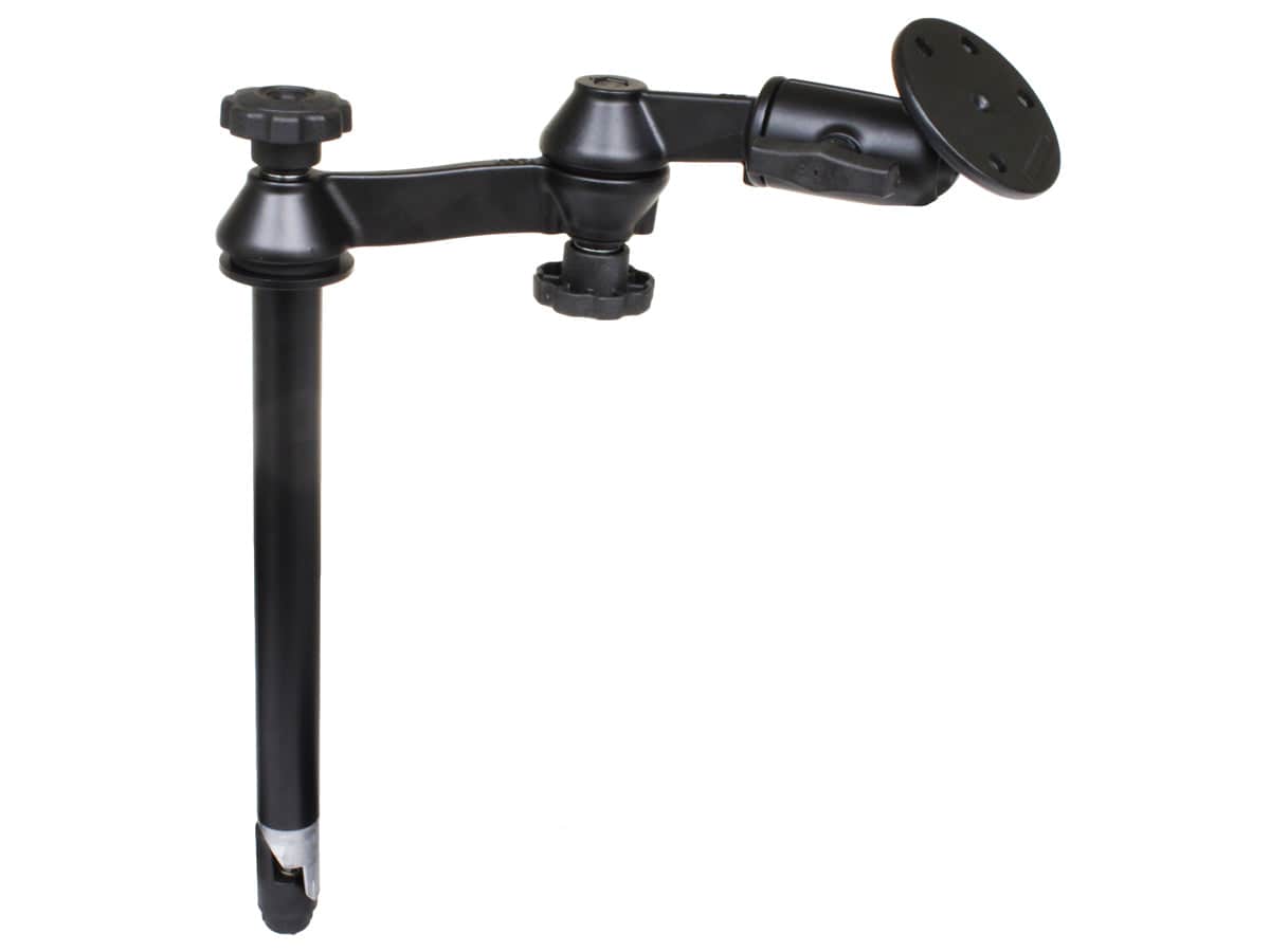 RAM® 12" Upper Pole with Double Swing Arms & Large Round Plate - RAM-VP-SW1-12-240 - OC Mounts