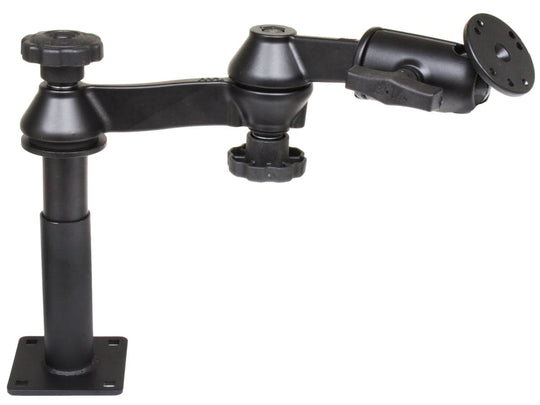 RAM® Tele-Pole™ with 4" & 5" Poles, Double Swing Arms & Round Plate - RAM-VP-SW1-45