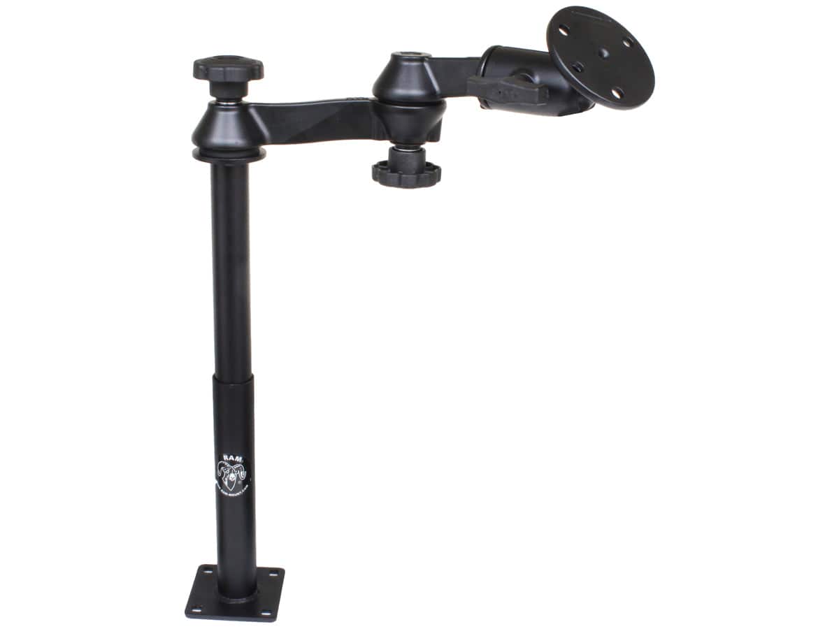 RAM® Tele-Pole™ with 12" & 9" Poles, Swing Arms & Large Round Plate - RAM-VP-SW1-129-240 - OC Mounts