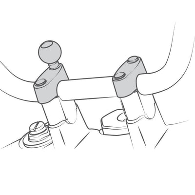 RAM® Motorcycle Handlebar Clamp Mount with M8 Bolts - RAM-B-186U-A - OC Mounts