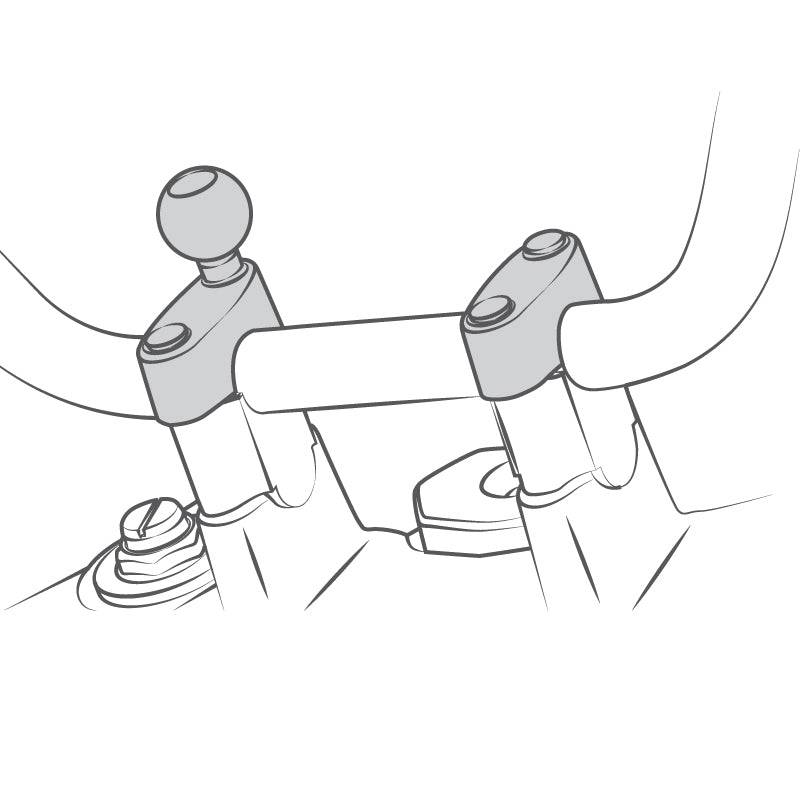 RAM® Motorcycle Handlebar Clamp Mount with M8 Bolts and Round Plate - RAM-B-186-A-202U - OC Mounts