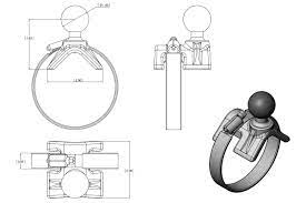 RAM® Tab-Tite™ Mount with Strap Hose Clamp for iPad with Case + More - RAM-B-108-TAB8U - OC Mounts