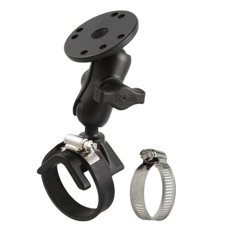 RAM® Double Ball Strap Hose Clamp Mount with Round Plate - RAM-B-108U-A - OC Mounts