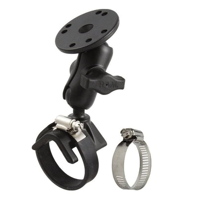 RAM® Double Ball Strap Hose Clamp Mount with Round Plate - RAM-B-108U-A - OC Mounts