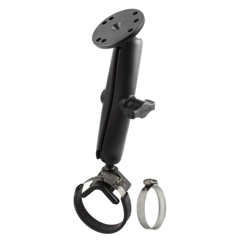 RAM® Double Ball Strap Hose Clamp Mount with Round Plate - RAM-B-108-C - OC Mounts