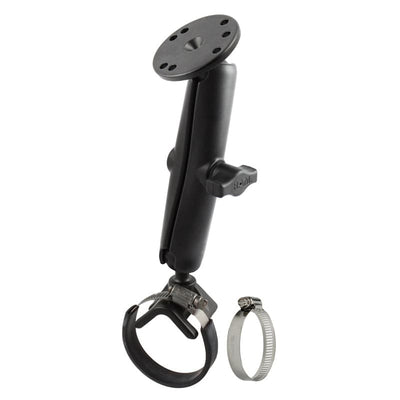 RAM® Double Ball Strap Hose Clamp Mount with Round Plate - RAM-B-108-C - OC Mounts