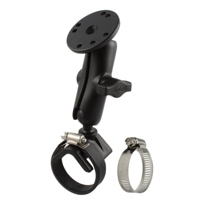 RAM® Double Ball Strap Hose Clamp Mount with Round Plate - RAM-B-108U - OC Mounts