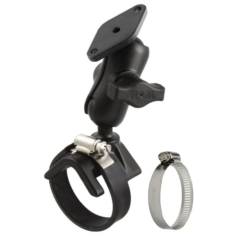 RAM® Double Ball Strap Hose Clamp Mount with Diamond Plate - RAM-B-108-A-238 - OC Mounts
