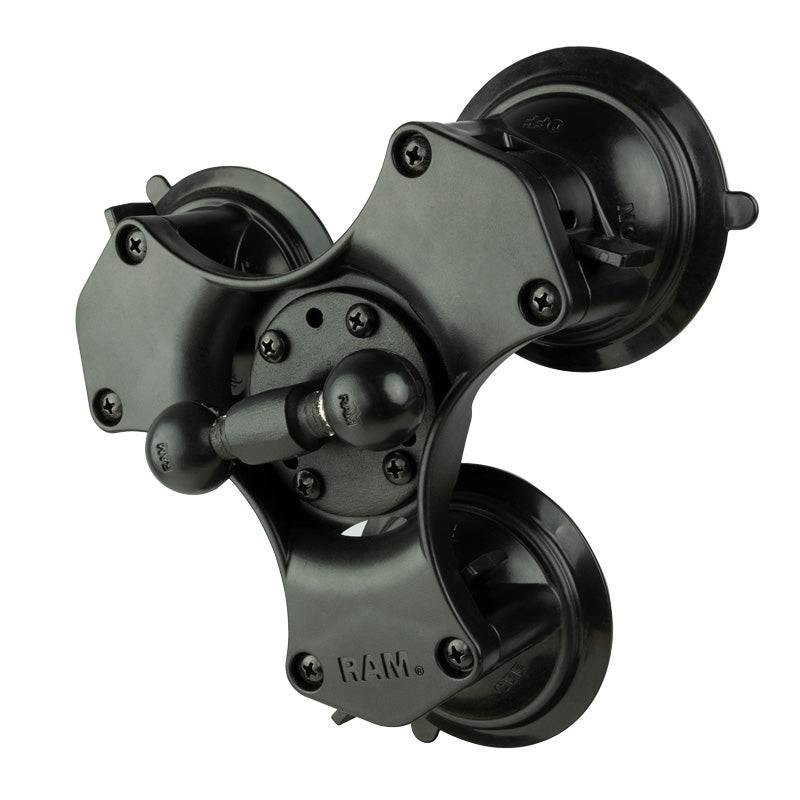 RAM® Twist-Lock™ Triple Suction Cup Double Ball Base - RAP-B-217-365-224-1U - OC Mounts