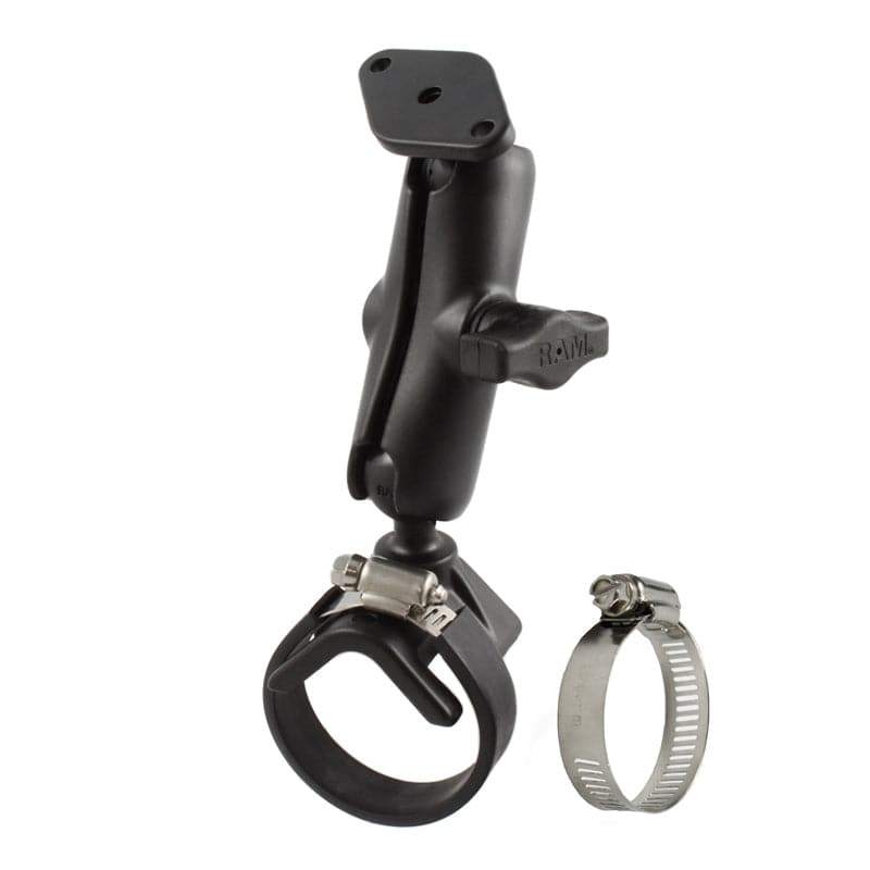 RAM® Double Ball Strap Hose Clamp Mount with Diamond Plate - RAM-B-108U-GP1 - OC Mounts