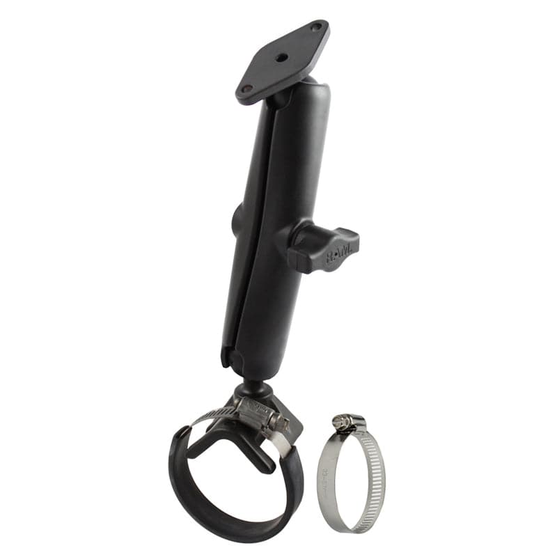 RAM® Double Ball Strap Hose Clamp Mount with Diamond Plate - RAM-B-108-C-238 - OC Mounts