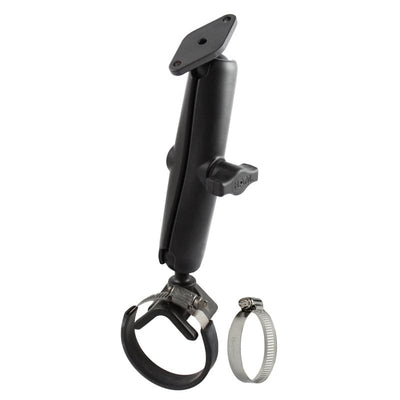 RAM® Double Ball Strap Hose Clamp Mount with Diamond Plate - RAM-B-108-C-238 - OC Mounts