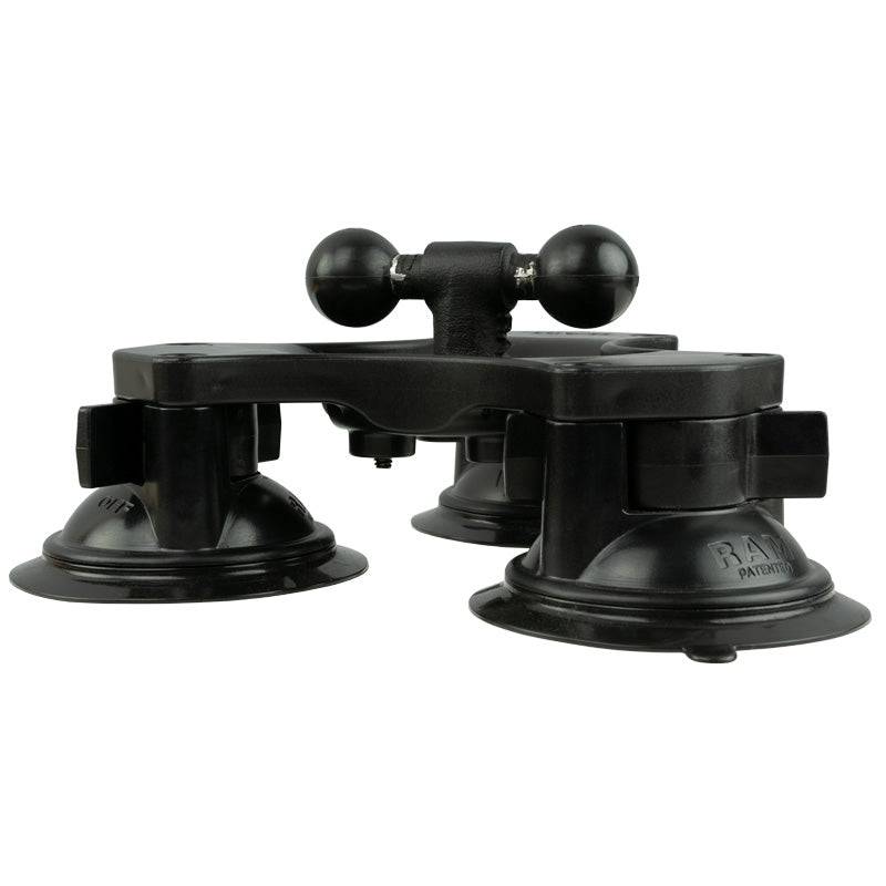 RAM® Twist-Lock™ Triple Suction Cup Double Ball Base - RAP-B-217-365-224-1U - OC Mounts