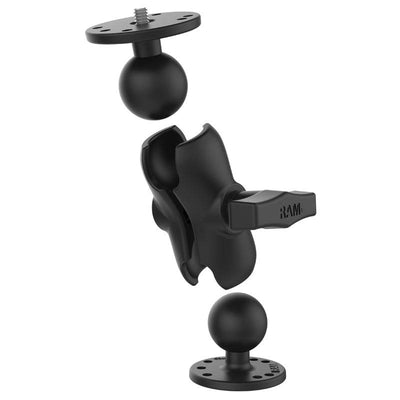 RAM® Double Ball Mount with 1/4"-20 Male Thread - RAM-101AU-B - OC Mounts