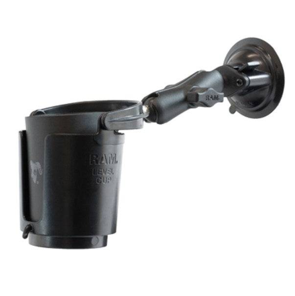 RAM® Level Cup™ 16oz Drink Holder with RAM® Twist-Lock™ Suction Cup - RAM-B-132SC - OC Mounts