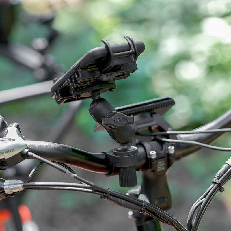 RAM® Quick-Grip™ Phone Mount with RAM® Tough-Strap™ Handlebar Base - RAP-B-460-A-PD3U - OC Mounts
