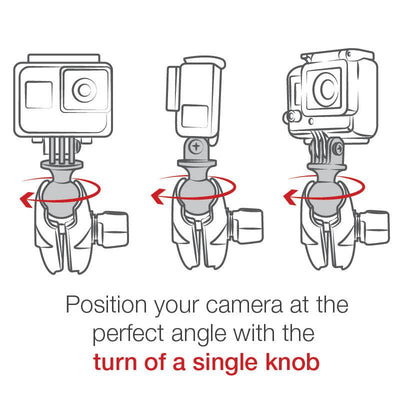 RAM® Tough-Strap™ Double Ball Mount with Universal Action Camera Adapter - RAP-B-460-A-GOP1U - OC Mounts