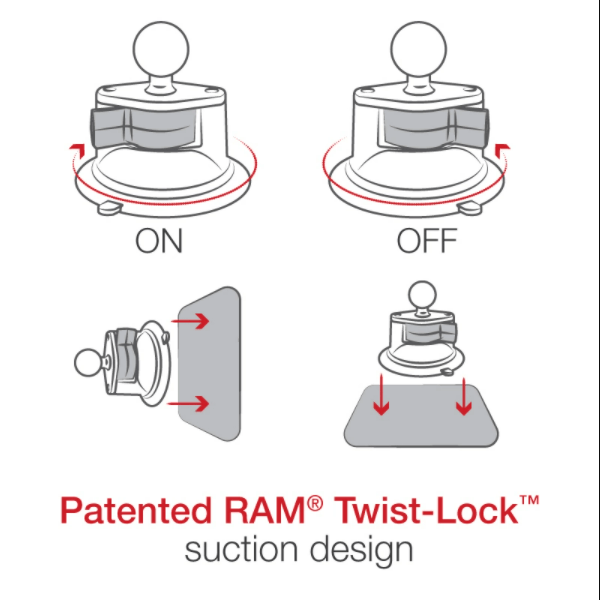 RAM® Twist-Lock™ Suction Cup Mount for Apple MagSafe - RAM-B-166-AP-MAGU - OC Mounts