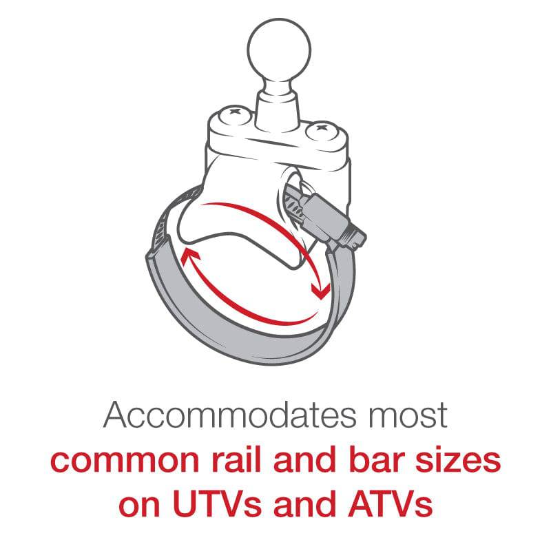 RAM® Level Cup™ 16oz Drink Holder with ATV/UTV Rail Base - RAM-B-132R-2U - OC Mounts