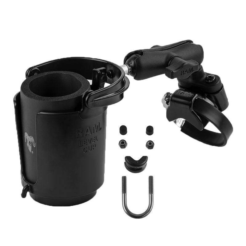RAM® Level Cup™ 16oz Drink Holder with ATV/UTV Rail Base - RAM-B-132R-2U - OC Mounts