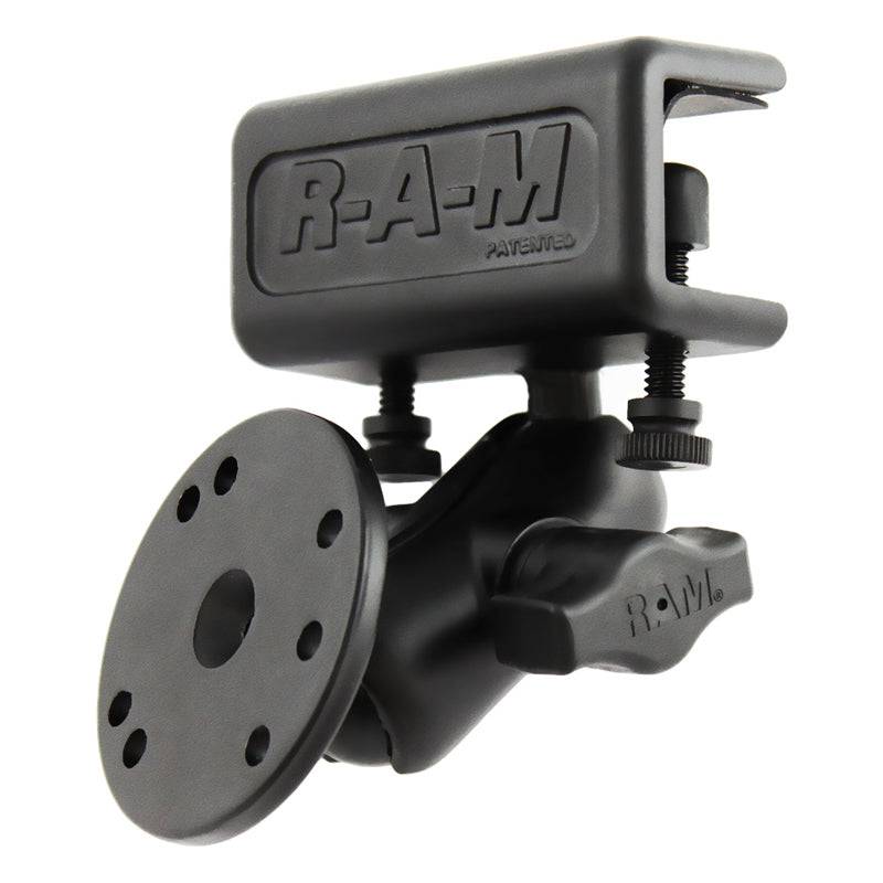 RAM® Glare Shield Clamp Double Ball Mount with Round Plate - RAM-B-177-202U - OC Mounts