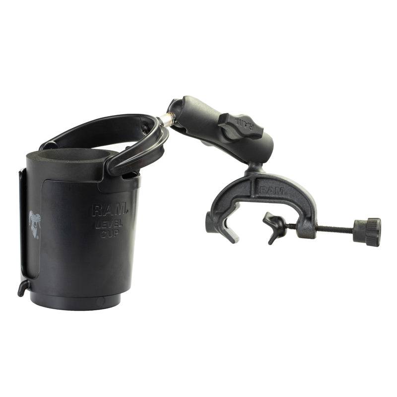 RAM® Level Cup™ 16oz Drink Holder with Composite Yoke Clamp Base -  RAP-B-132CU - OC Mounts
