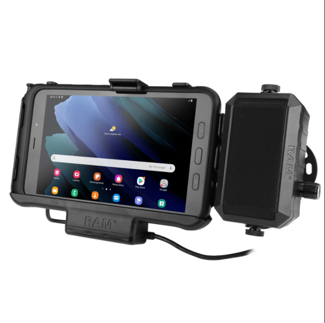 RAM® Powered Dock for Samsung Tab Active3 and Tab Active2 with Speaker - RAM-HOL-SAM60PD-AUDU - OC Mounts