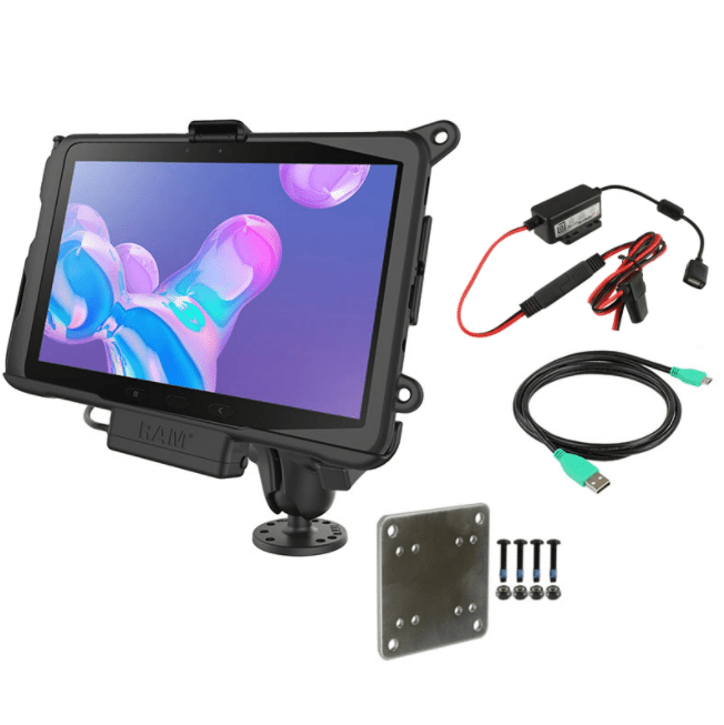 RAM® Powered Mount for Samsung Tab Active Pro with Backing Plate - RAM-101-B-SAM52P-V7B1U - OC Mounts