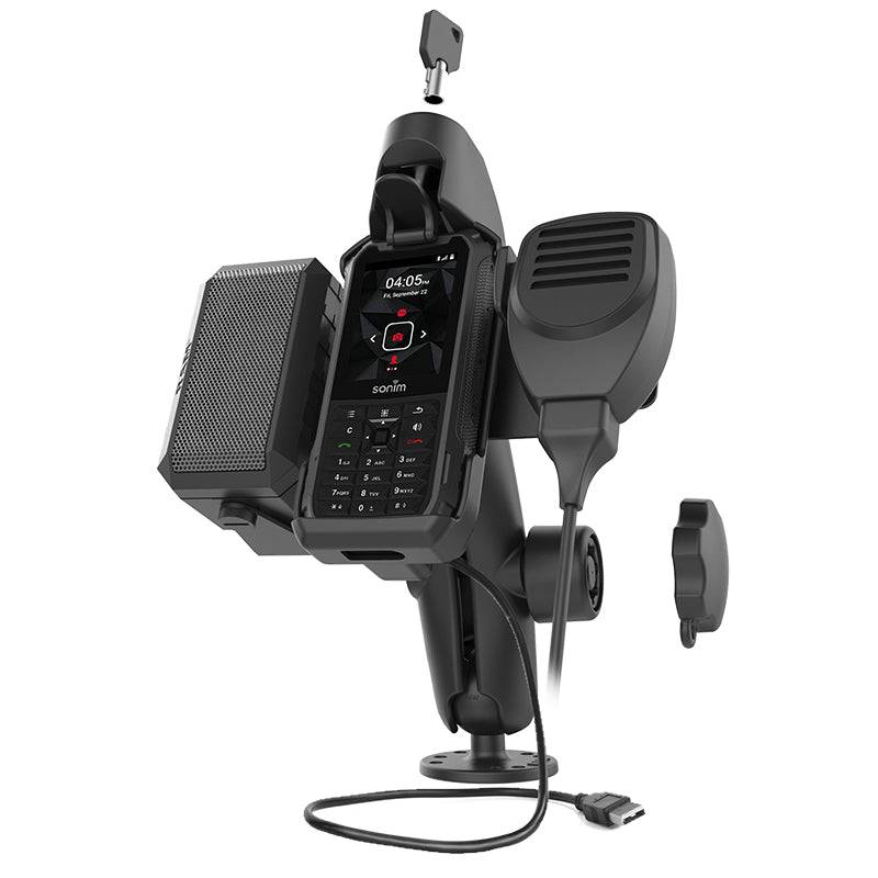 RAM® Double Ball Mount for Sonim XP5s with Speaker & Hardwire Bundle - RAM-138-S-SNM1PL-V7B1U - OC Mounts