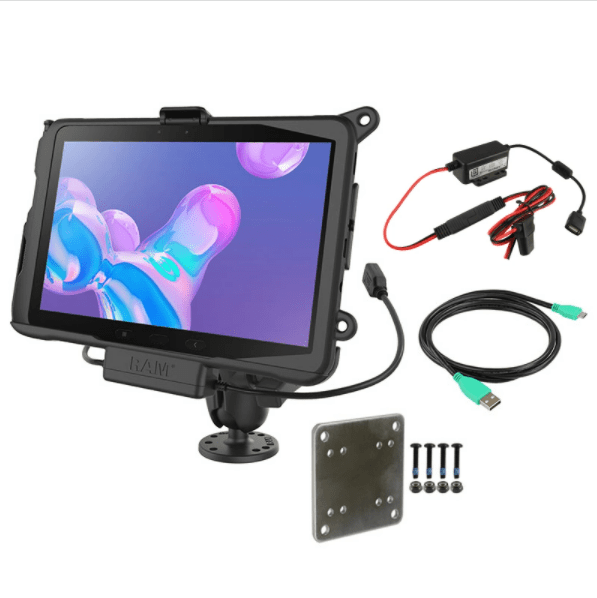 RAM® Power & Data Mount for Samsung Tab Active Pro with Backing Plate - RAM-101-B-SAM52PD-V7B1U - OC Mounts