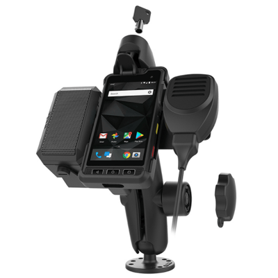 RAM® Double Ball Mount for Sonim XP8 with Speaker & Hardwire Bundle - RAM-138-S-SNM2PL-V7B1U - OC Mounts