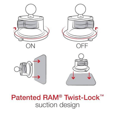 RAM® Twist-Lock™ Suction Cup Mount for Apple iPad mini 6 - RAM-B-166-AP36U - OC Mounts