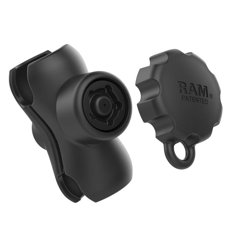 RAM® Double Socket Arm with RAM® Pin-Lock™ 5-Pin Security Knob - RAM-201-BS-KEY5U - OC Mounts