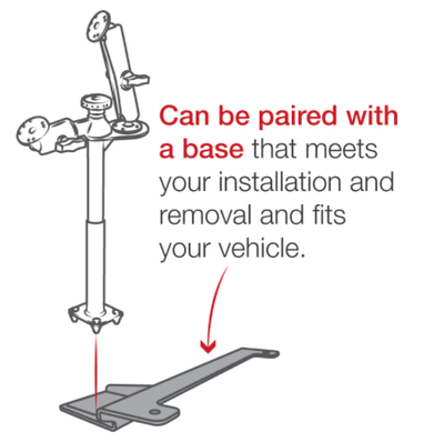 RAM® Tele-Pole™ with 8” & 9” Poles and Double Ball Mount - RAM-VP-SW2F-89 - OC Mounts