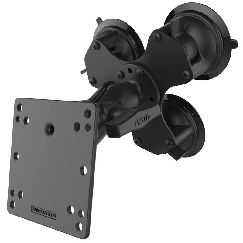 RAM® Twist-Lock™ Triple Suction Cup Mount with 100x100mm VESA Plate - RAM-101U-B-SPX1 - OC Mounts
