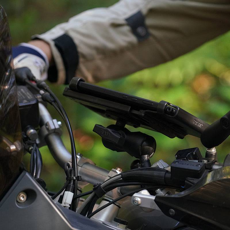 RAM® Handlebar U-Bolt Double Ball Mount with Round Plate - RAM-149Z-B-202U - OC Mounts